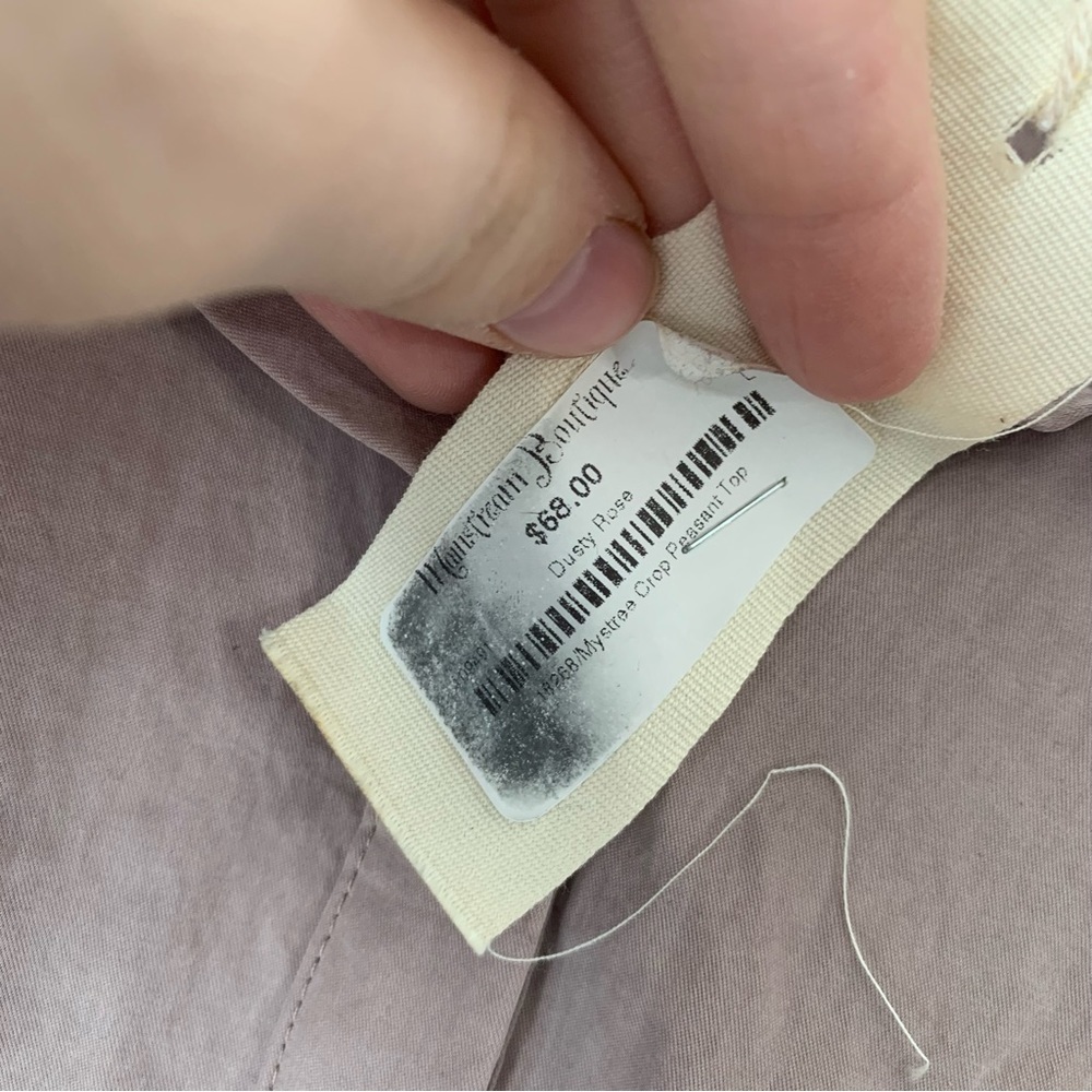 NWT Mystree crop peasant button down top NWT - image 5